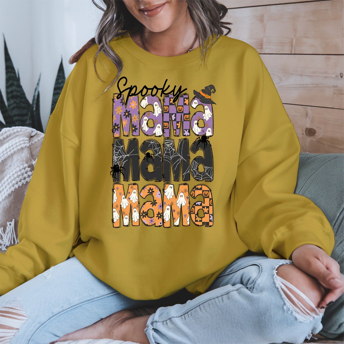 Halloween Mama Shirt - Ghosts and Spooky Patterns