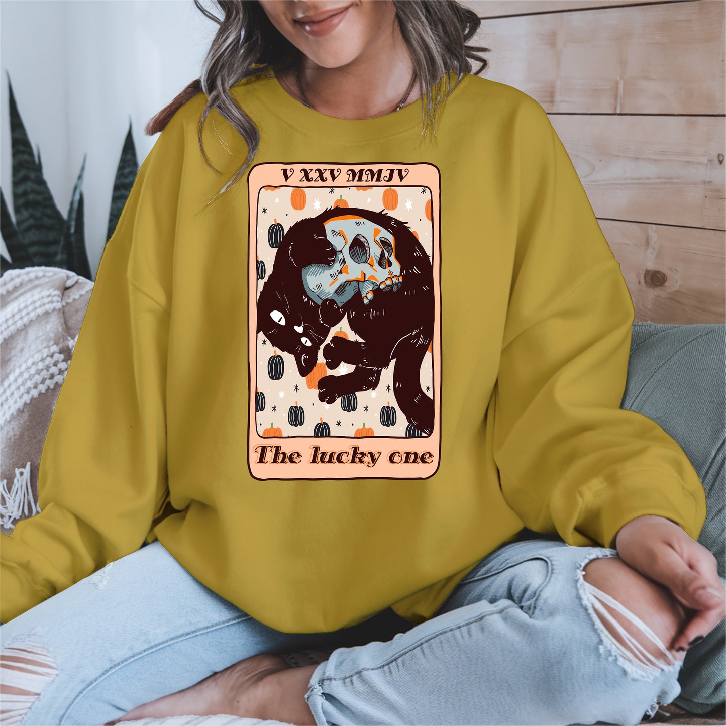 The Lucky One - Halloween Black Cat Tarot Tee