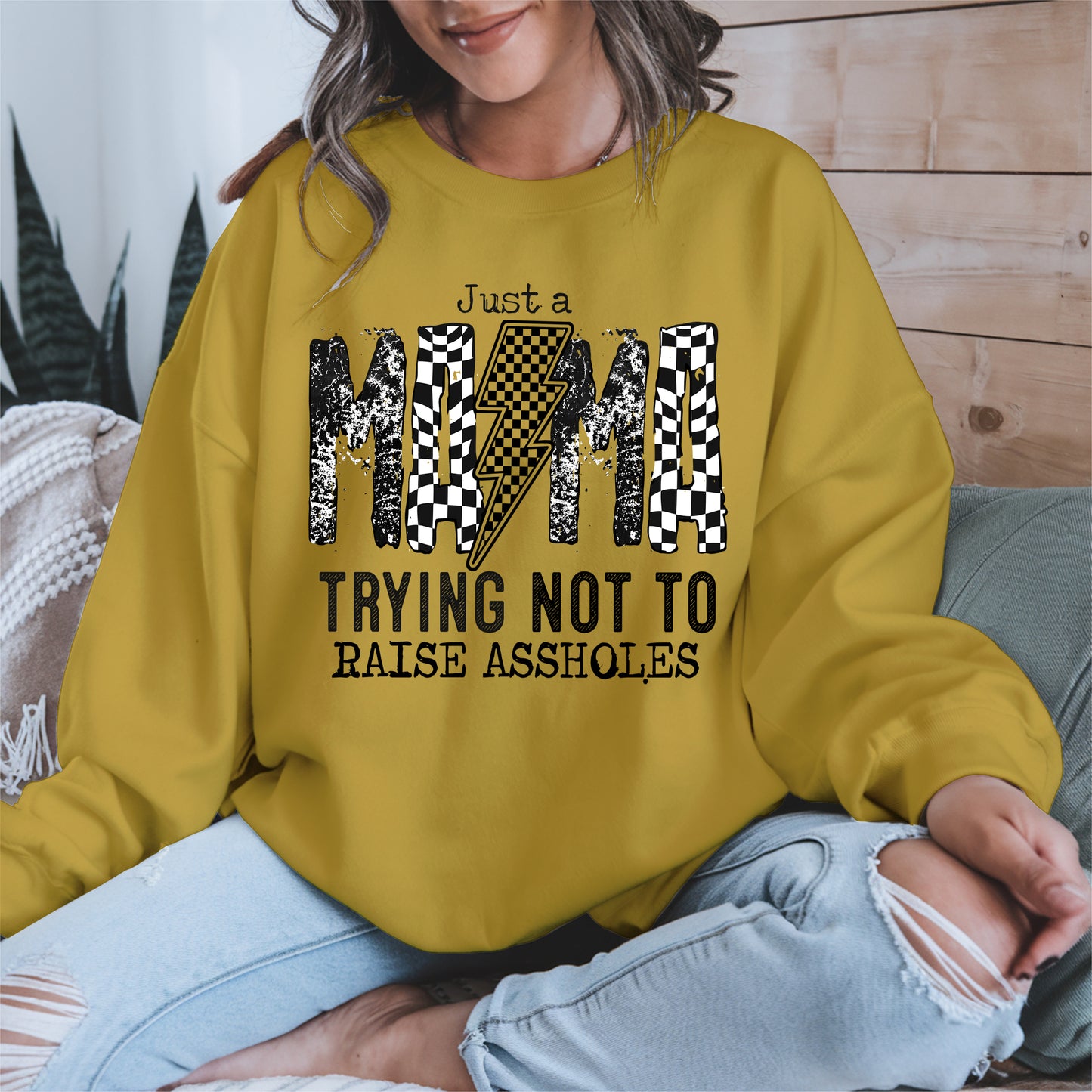 Just a Mama Trying Shirt Hoodie Sweatshirt Gift for Moms