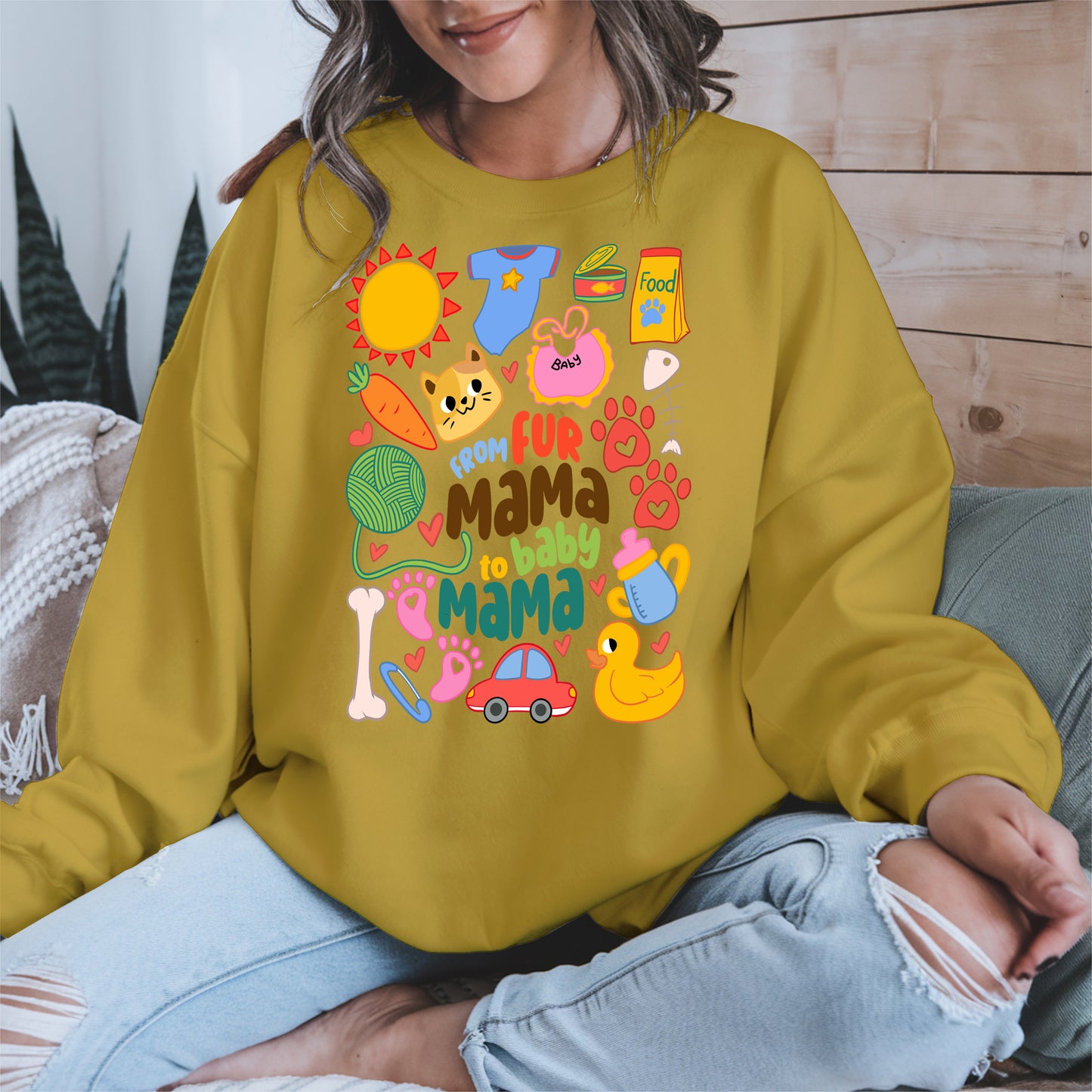 From Fur Mama to Baby Mama Shirt Hoodie Sweatshirt Gift