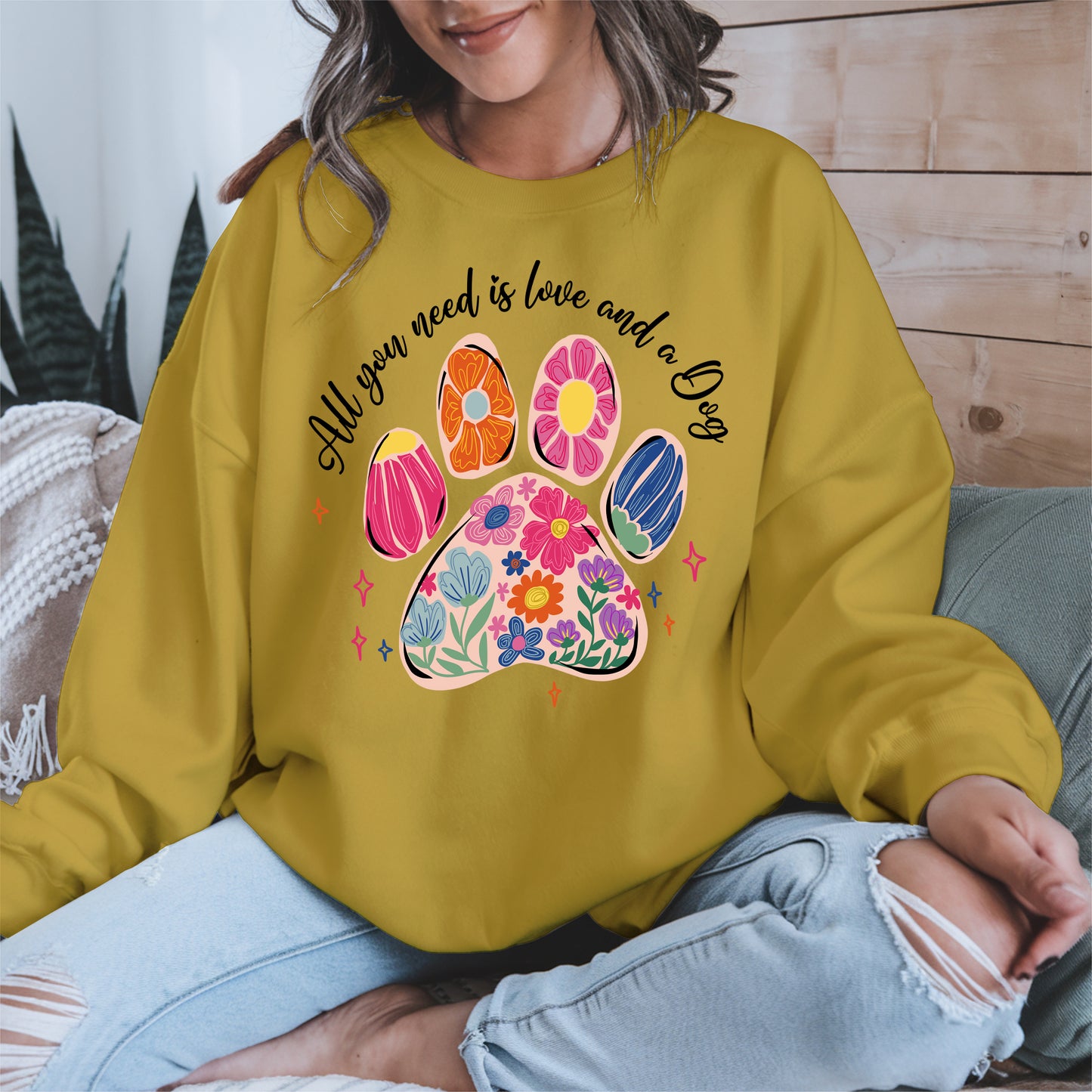 Floral Paw Print Shirt Hoodie Sweatshirt Gift for Pet Moms