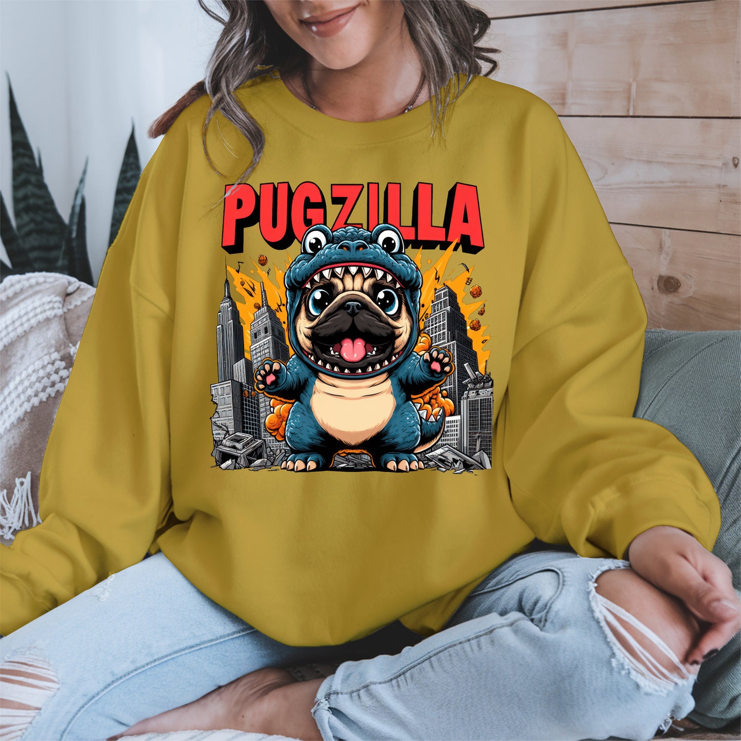 Pugzilla Funny Dog Shirt Hoodie Sweatshirt