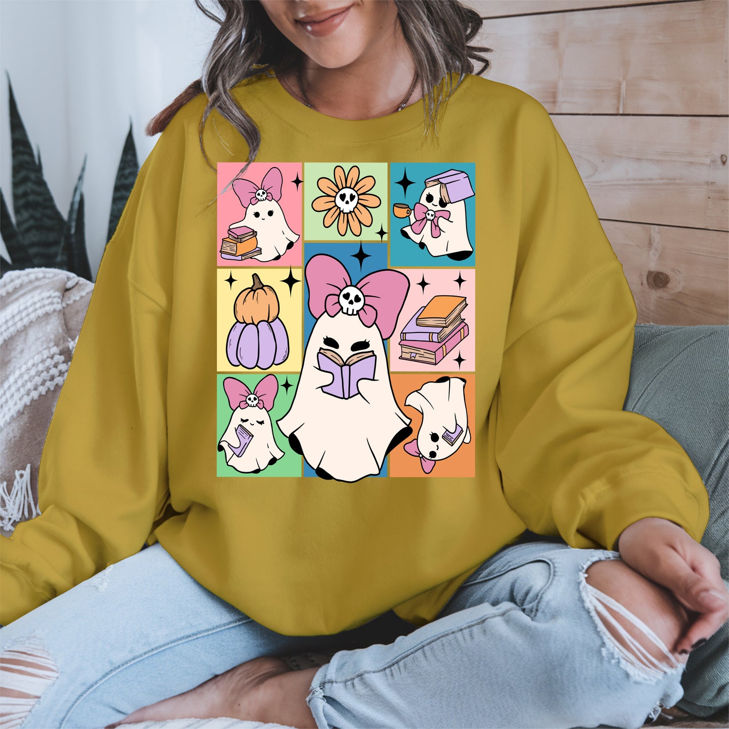 Pastel Ghost Book Lover Halloween Shirt