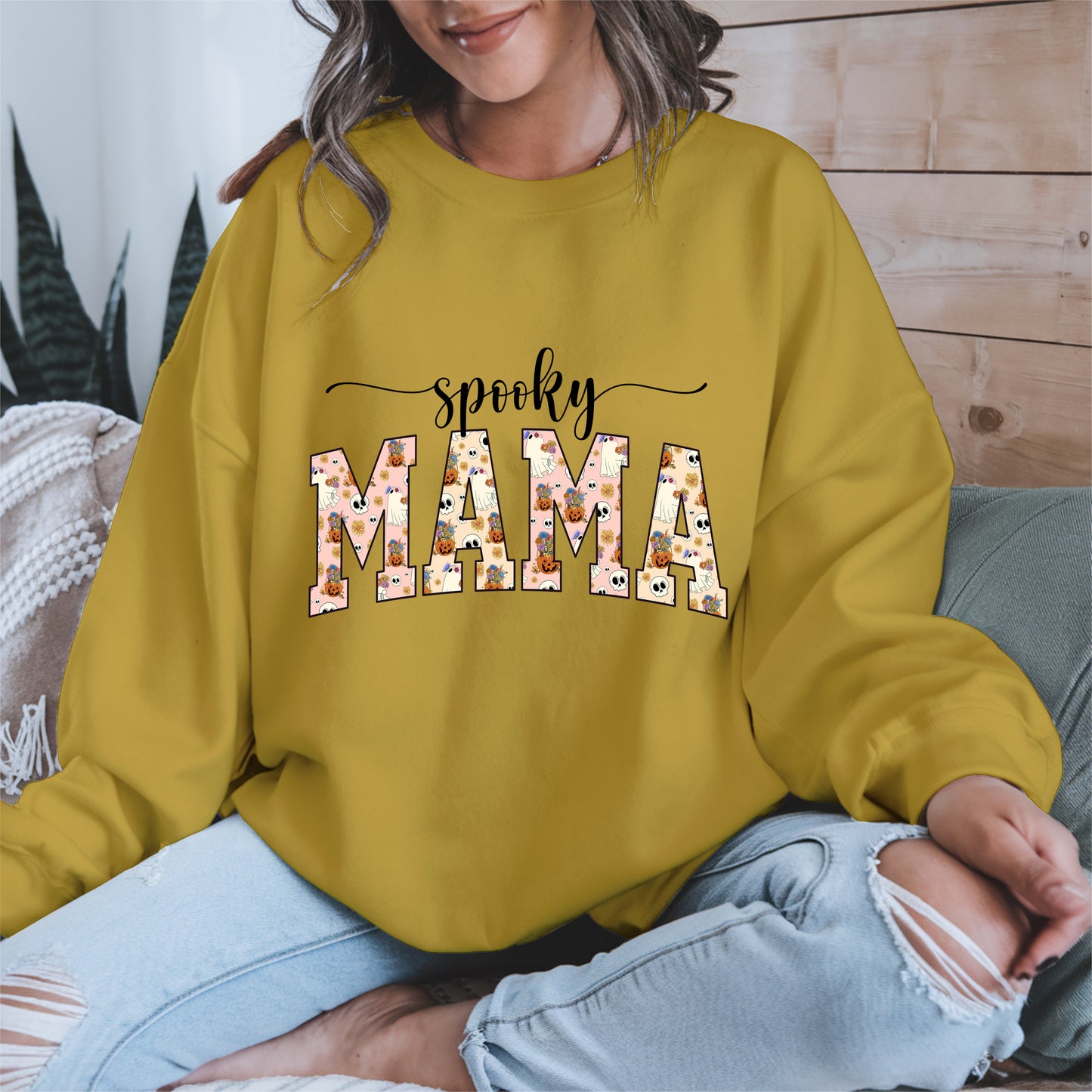 Halloween Mama Shirt for Moms Cute Ghost