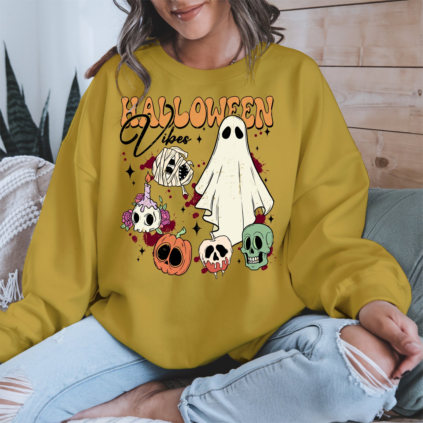 Classic Halloween Ghost and Skull Shirt