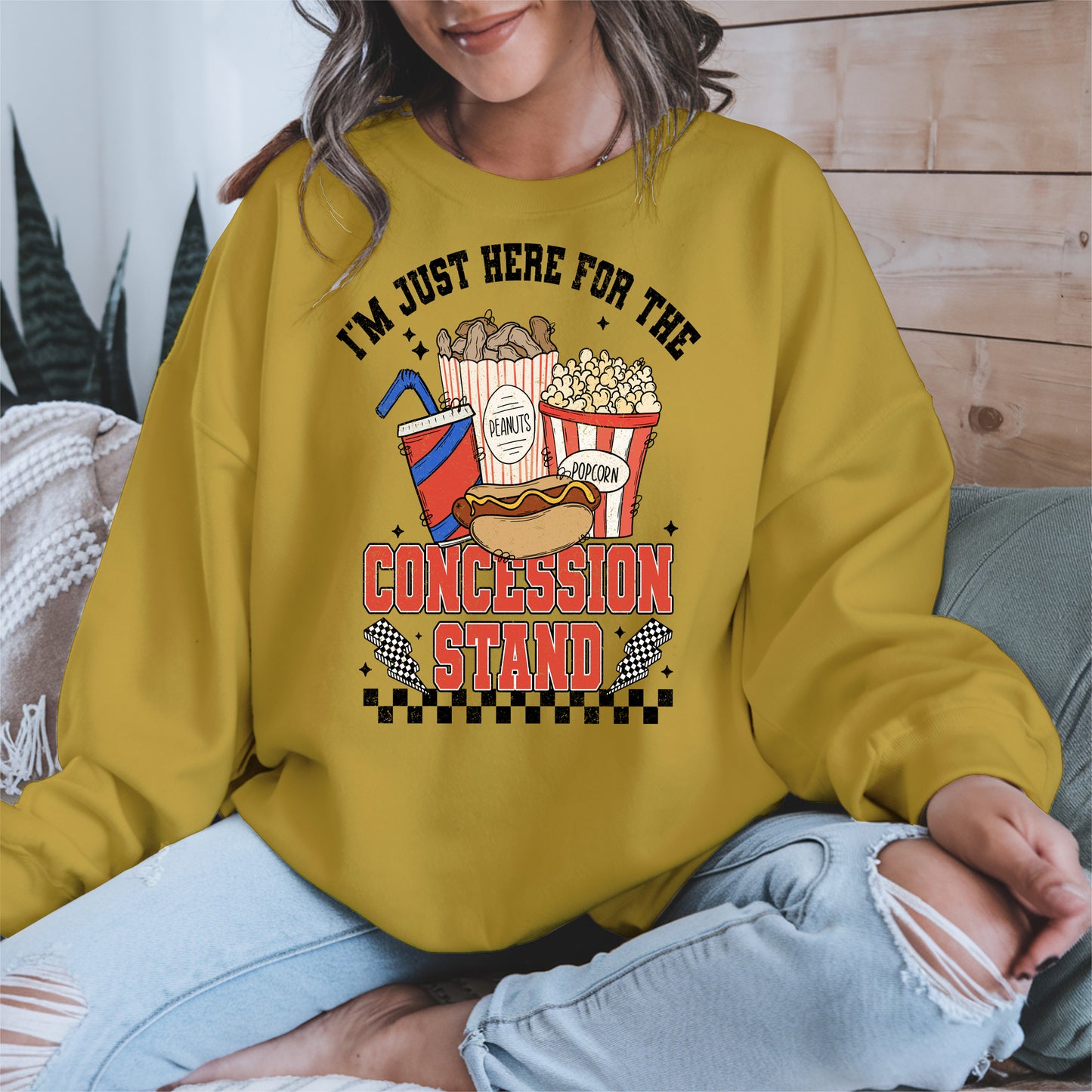 Concession Stand Sport Shirt Hoodie Sweatshirt with Snack Bar Design