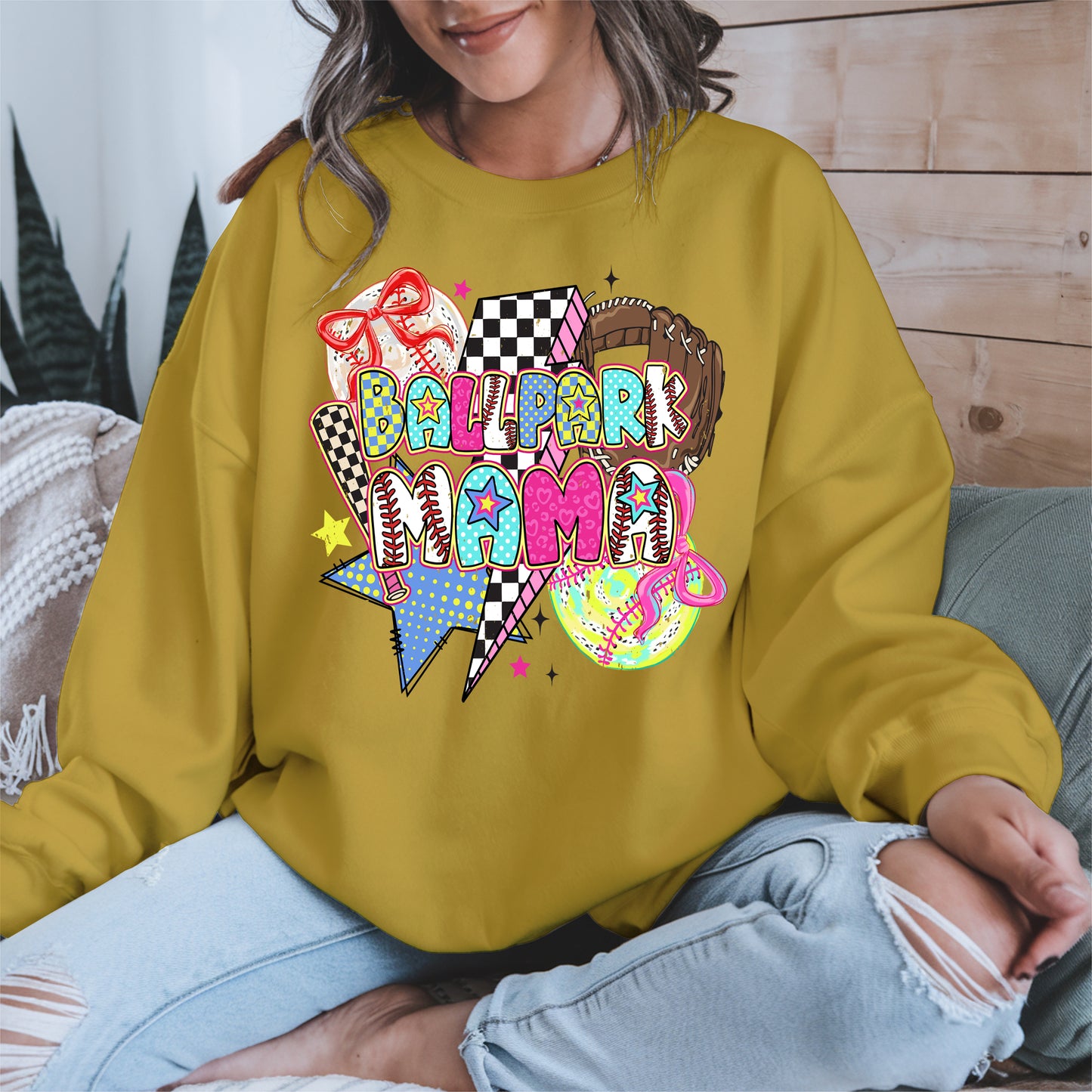 Ballpark Mama Shirt Sport Tee Hoodie Sweatshirt Gift for Baseball Moms