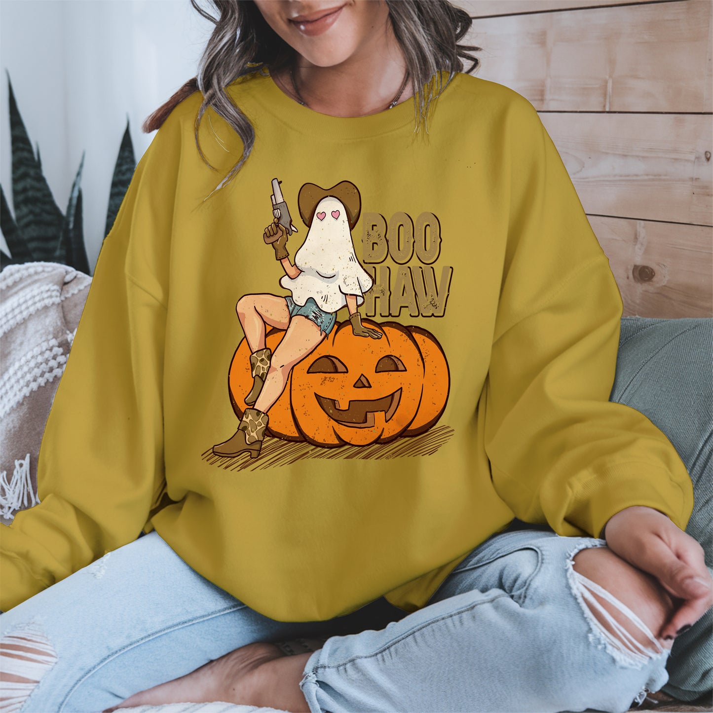 Boo Haw Halloween Cowgirl Tee