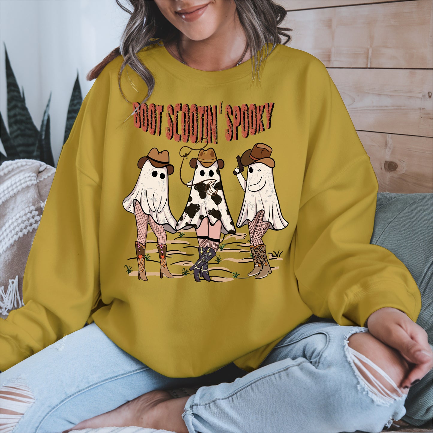 Boot Scootin' Spooky Cowgirl Halloween Tee