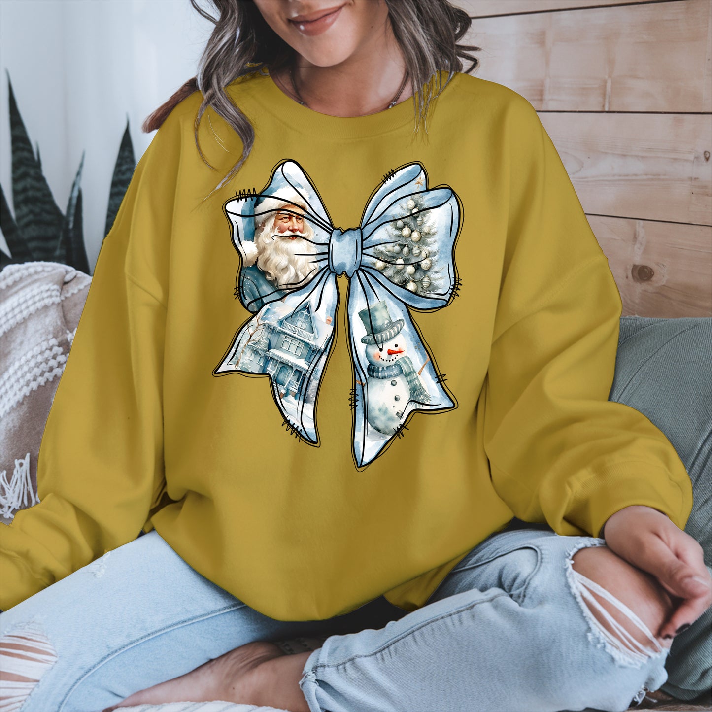 Snowman Coquette Christmas Bow Shirt