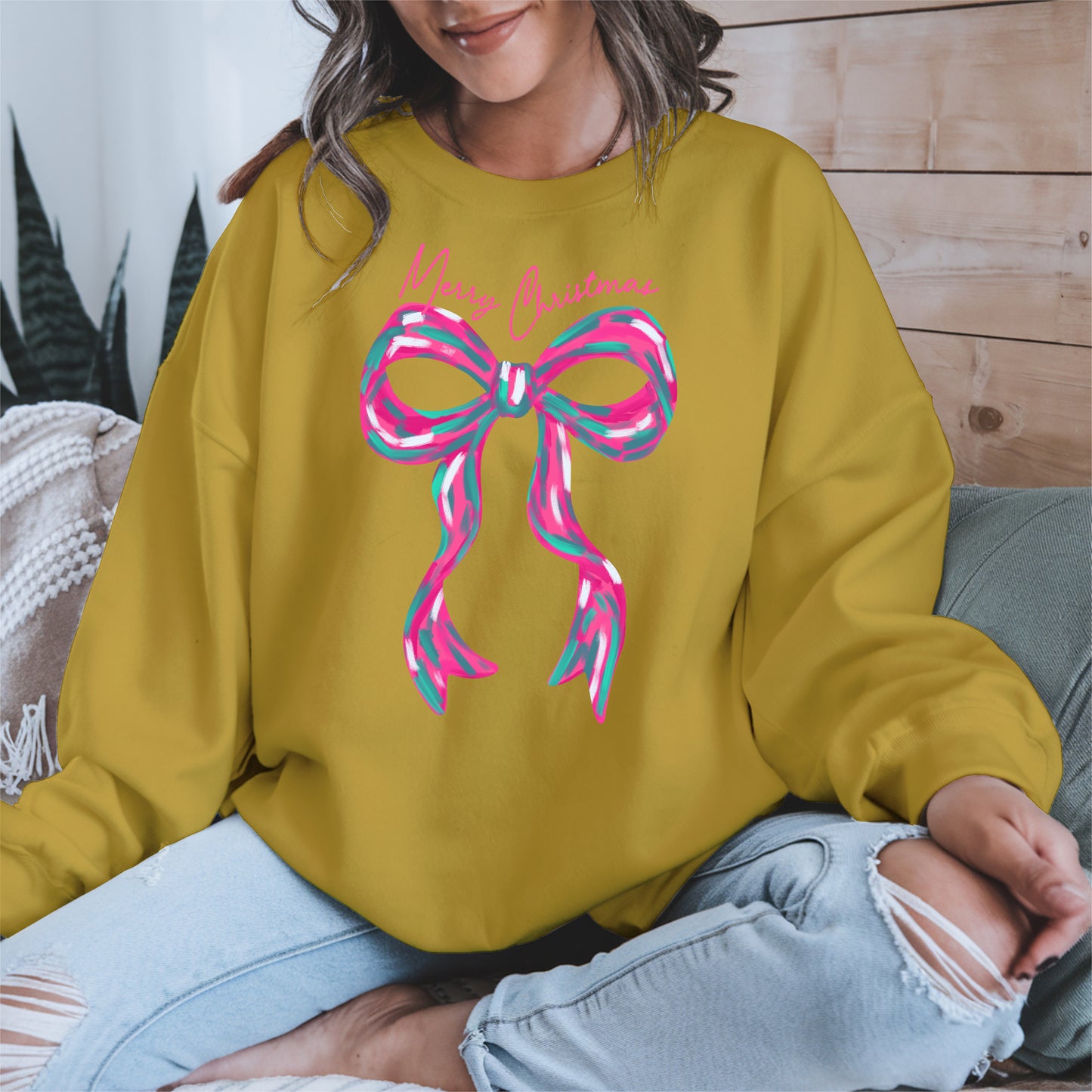 Merry Christmas Coquette Bow Shirt