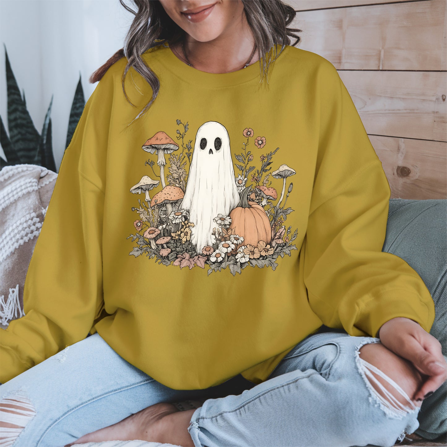 Retro Floral Ghost halloween shirt