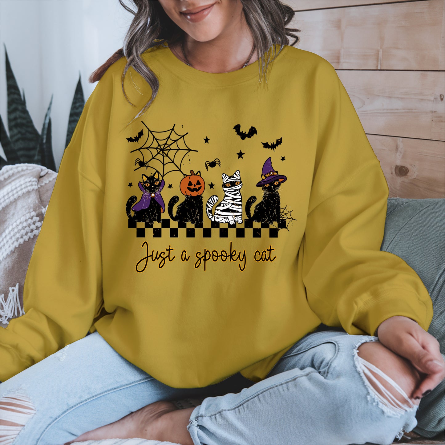 Just a spooky cat halloween shirt