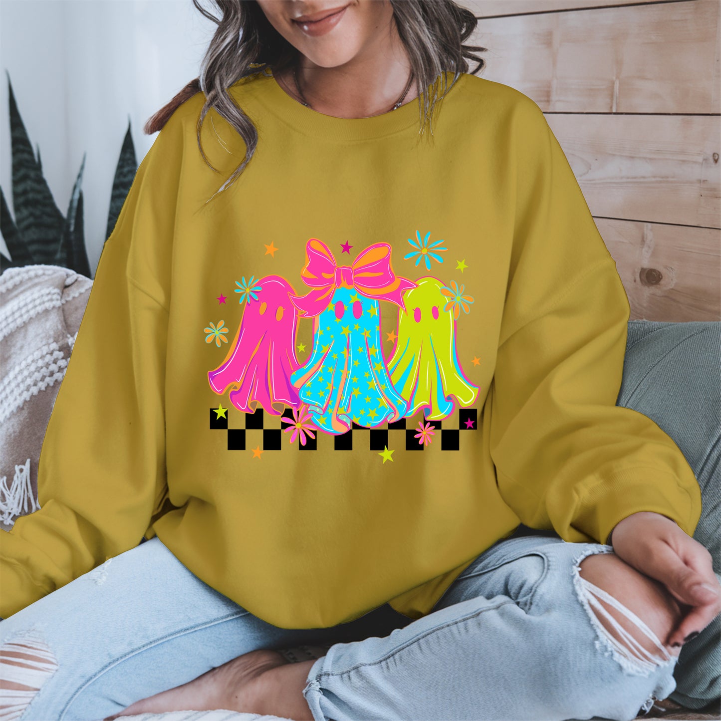 Retro Neon Cute Ghost halloween shirt