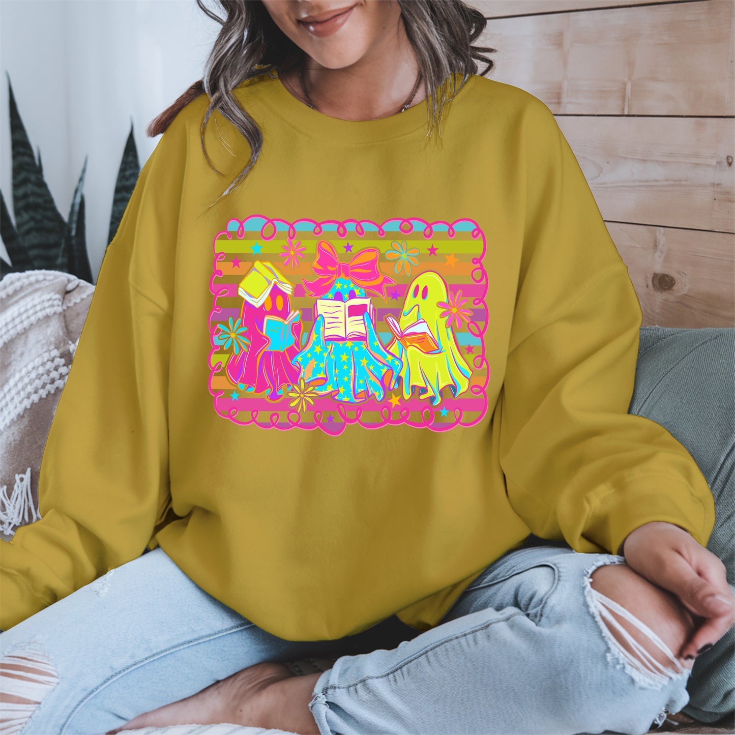 Halloween ghost book shirt and hoodle