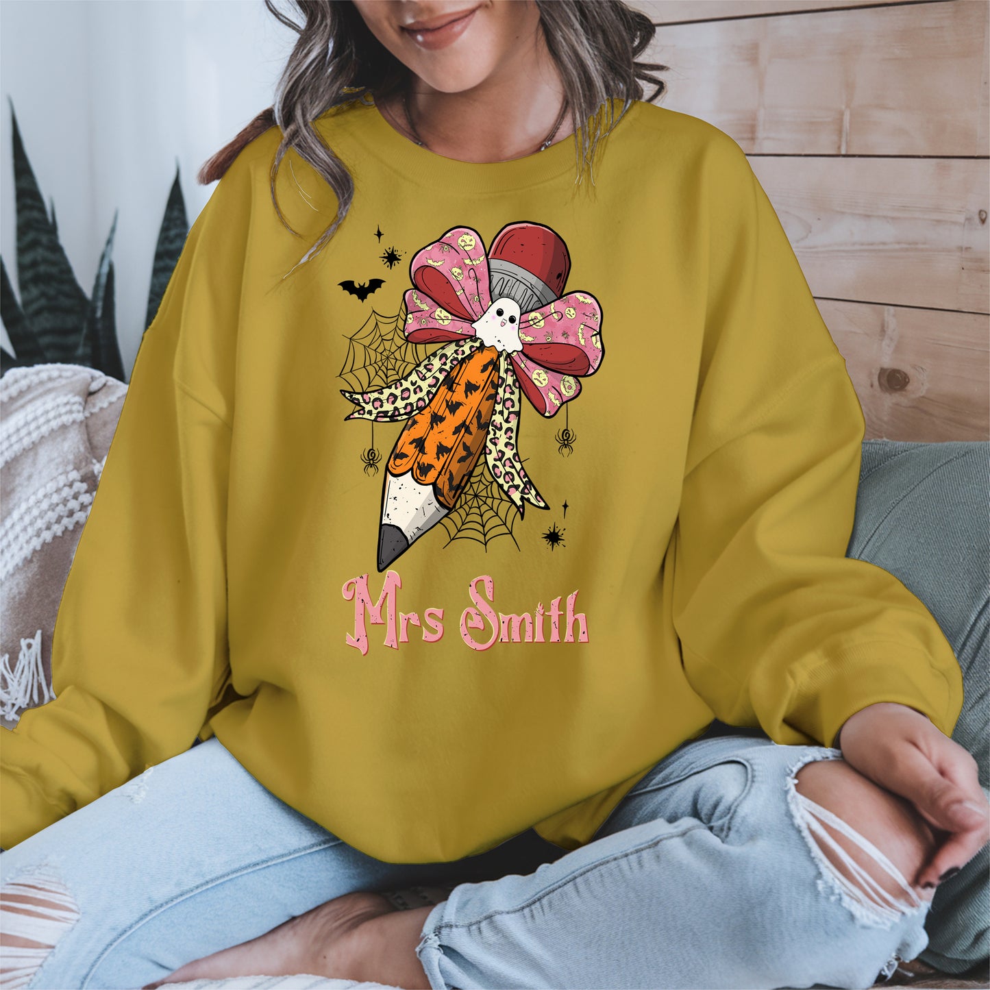 Teacher Pencil Bow Halloween shirt