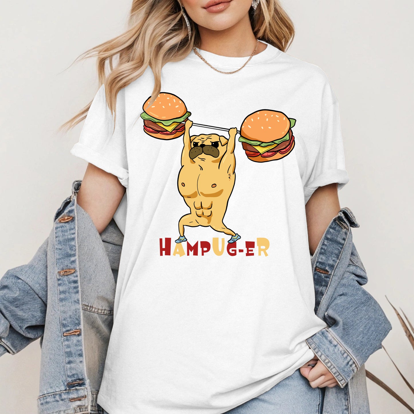 Hampug-er Funny Pug Burger Gym Shirt