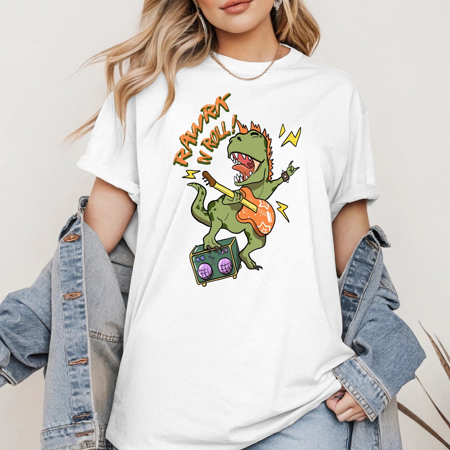 Rawrk N Roll Dinosaur Shirt