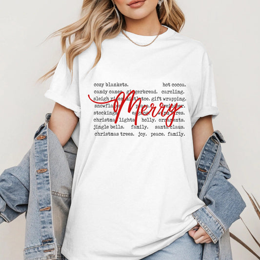 Merry Christmas Typography Shirt Hoodie