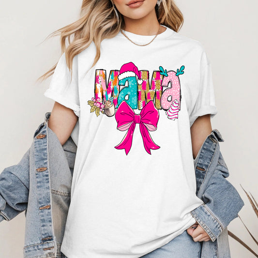 Merry Christmas Mama Shirt Cute Holiday Gift