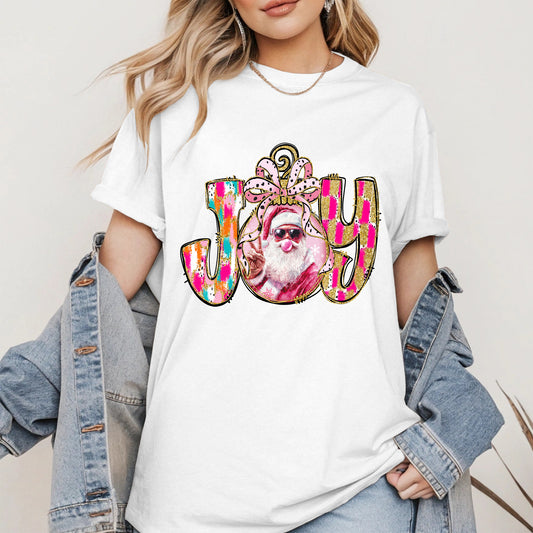 Joy Christmas Shirt Santa Cool Holiday Gift