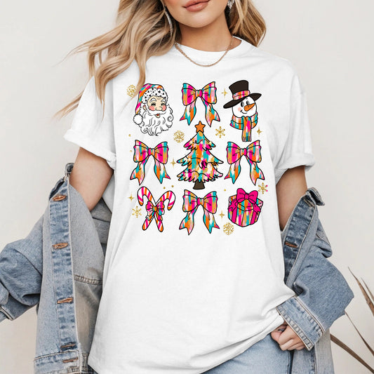 Colorful Brushstroke Santa Christmas Holiday Shirt