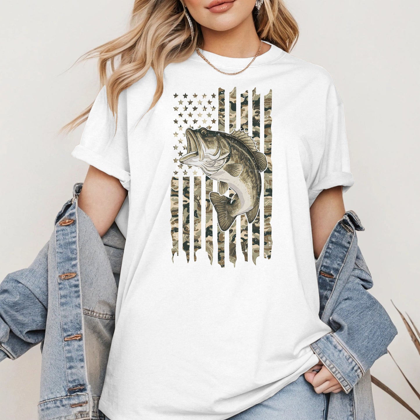 Patriotic Camo American Flag Fishing Shirt Hoodie