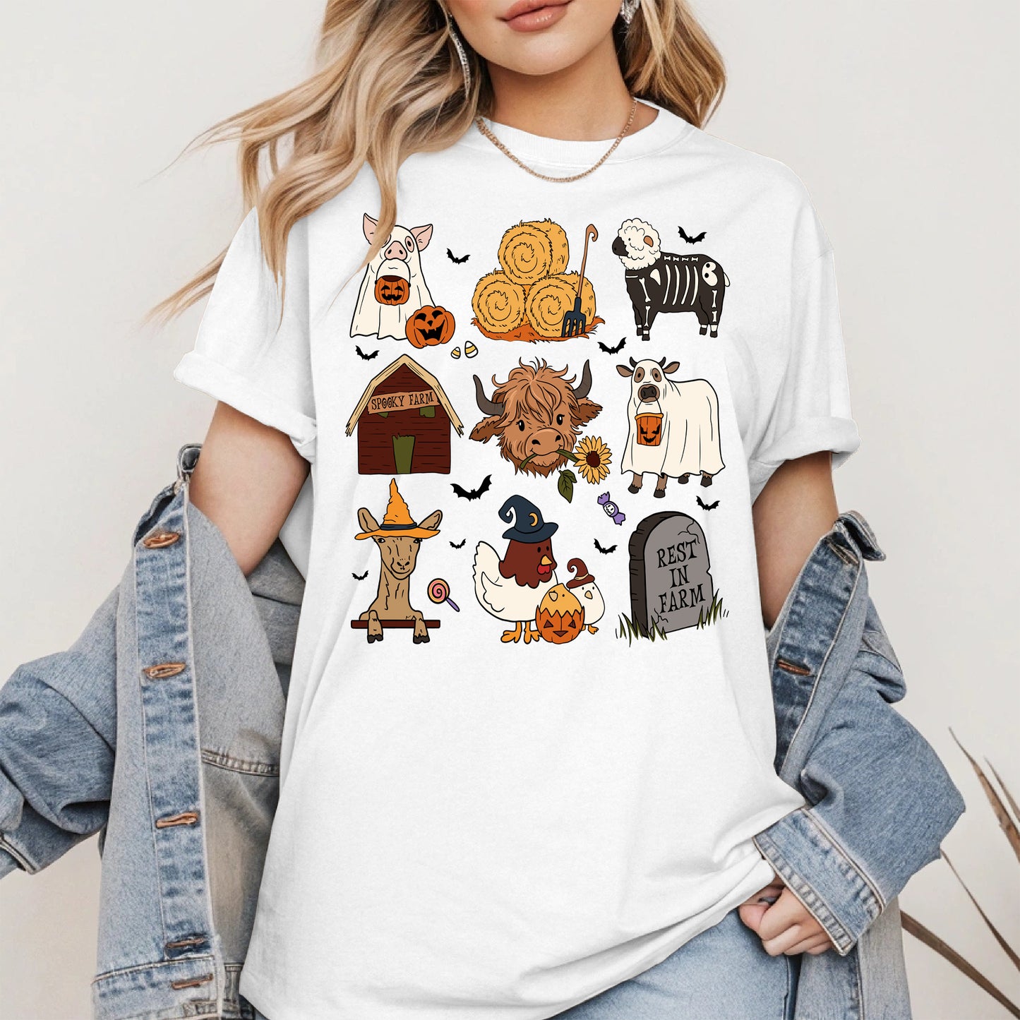 Spooky Cute Halloween Farm Animal Shirt