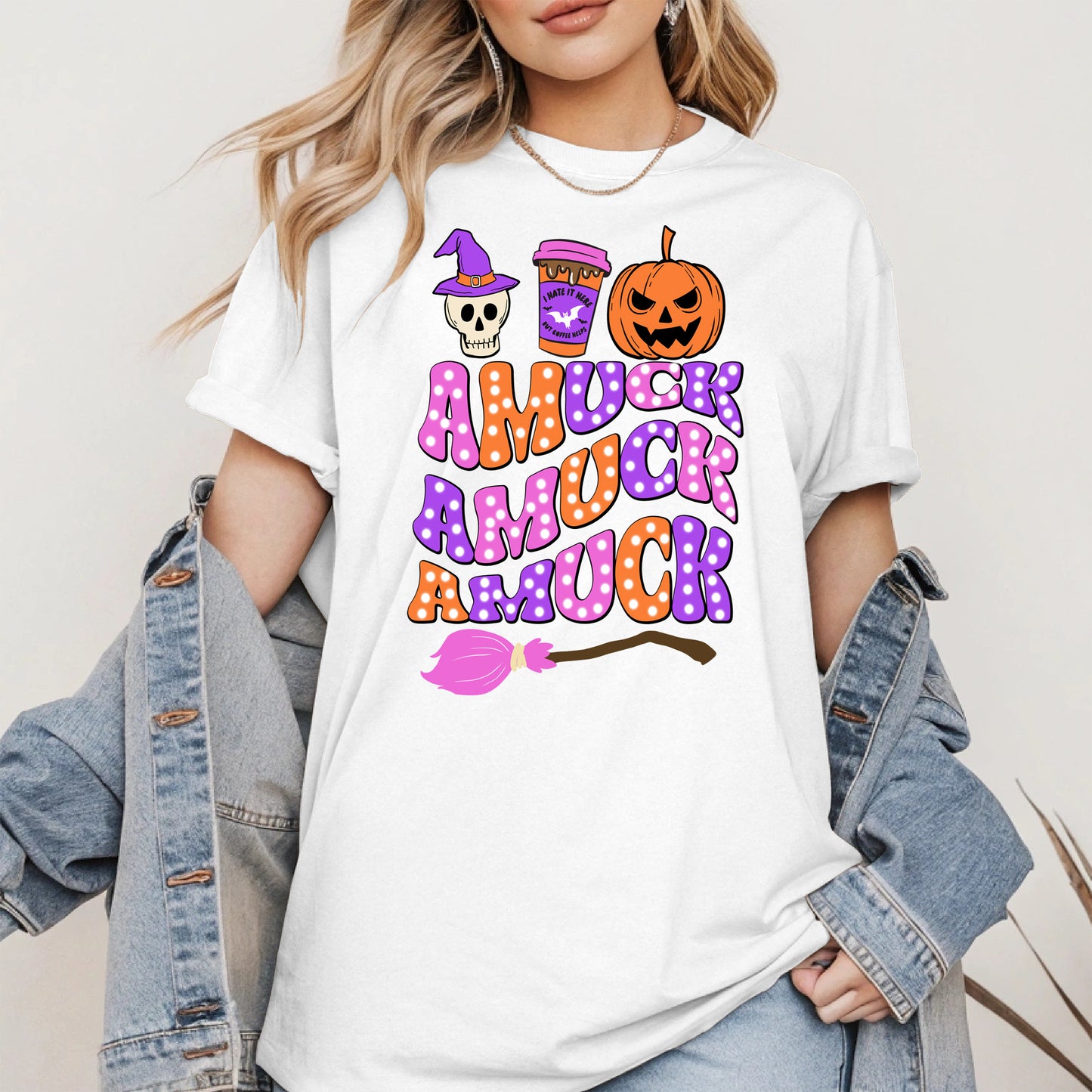 Amuck Amuck Amuck Shirt - Funny Halloween Coffee Witch Tee