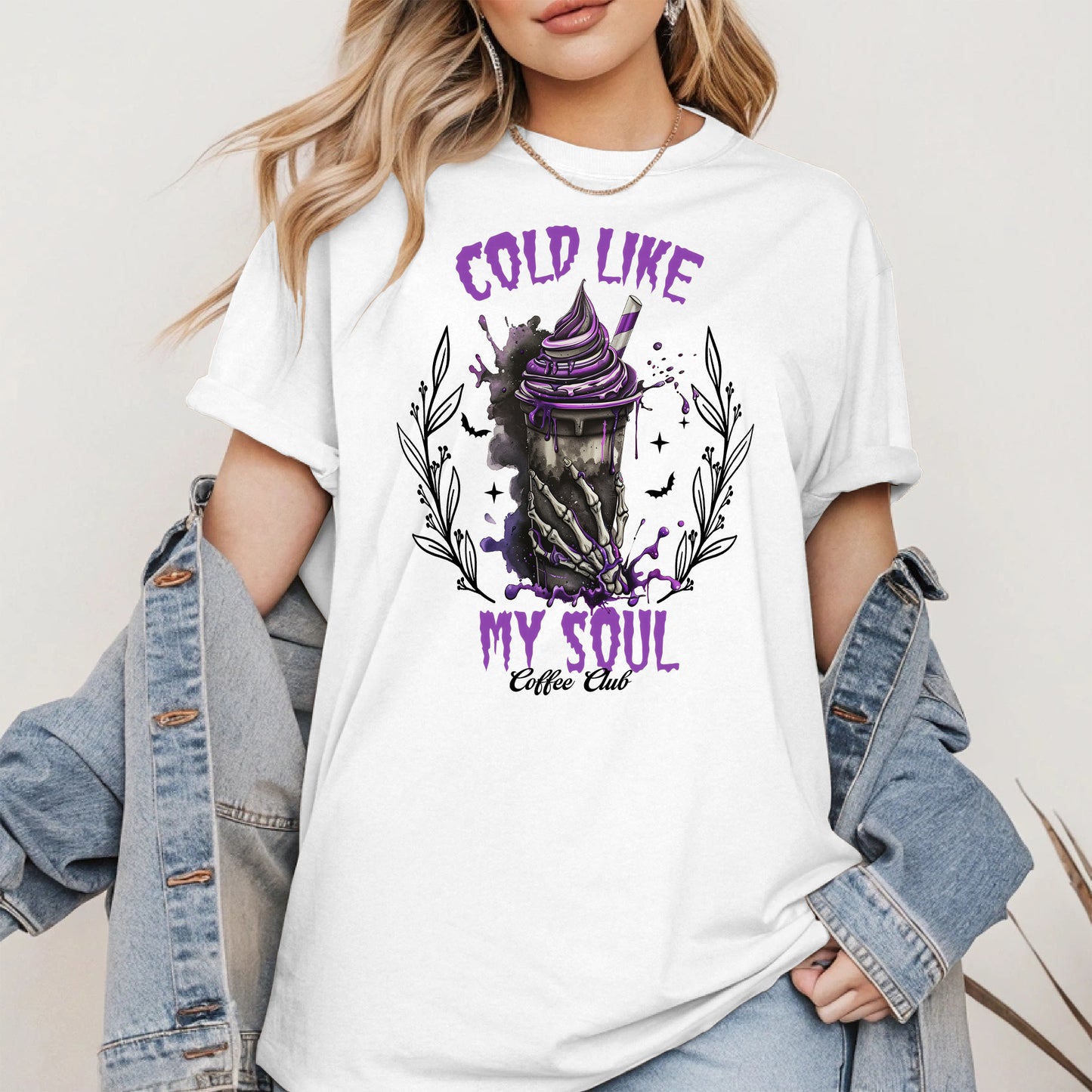 Cold Like My Soul Skeleton Drink Halloween Shirt