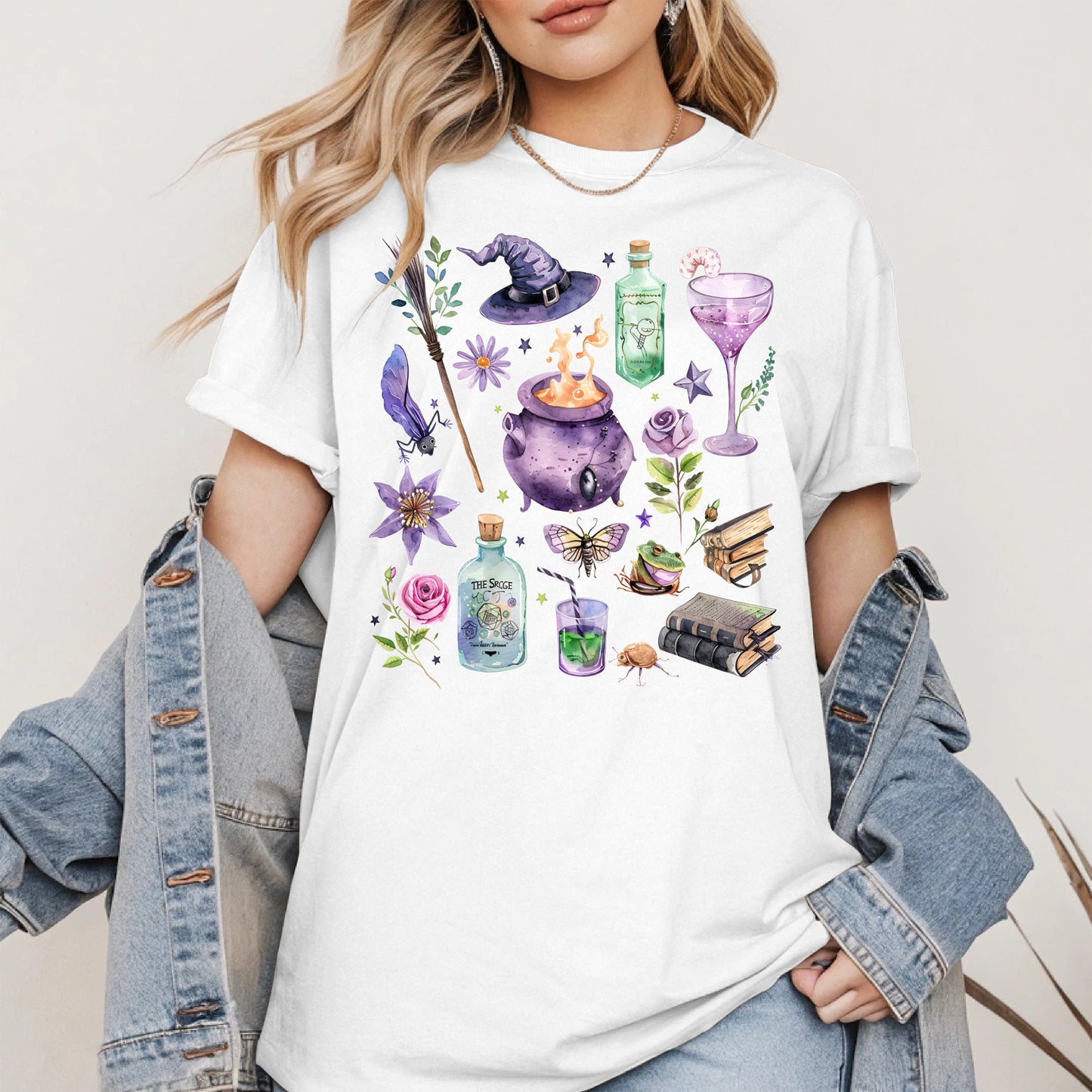 Witchy Vibes Watercolor Potion Tee
