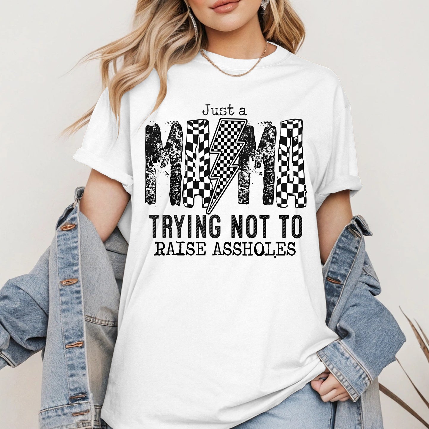 Just a Mama Trying Shirt Hoodie Sweatshirt Gift for Moms