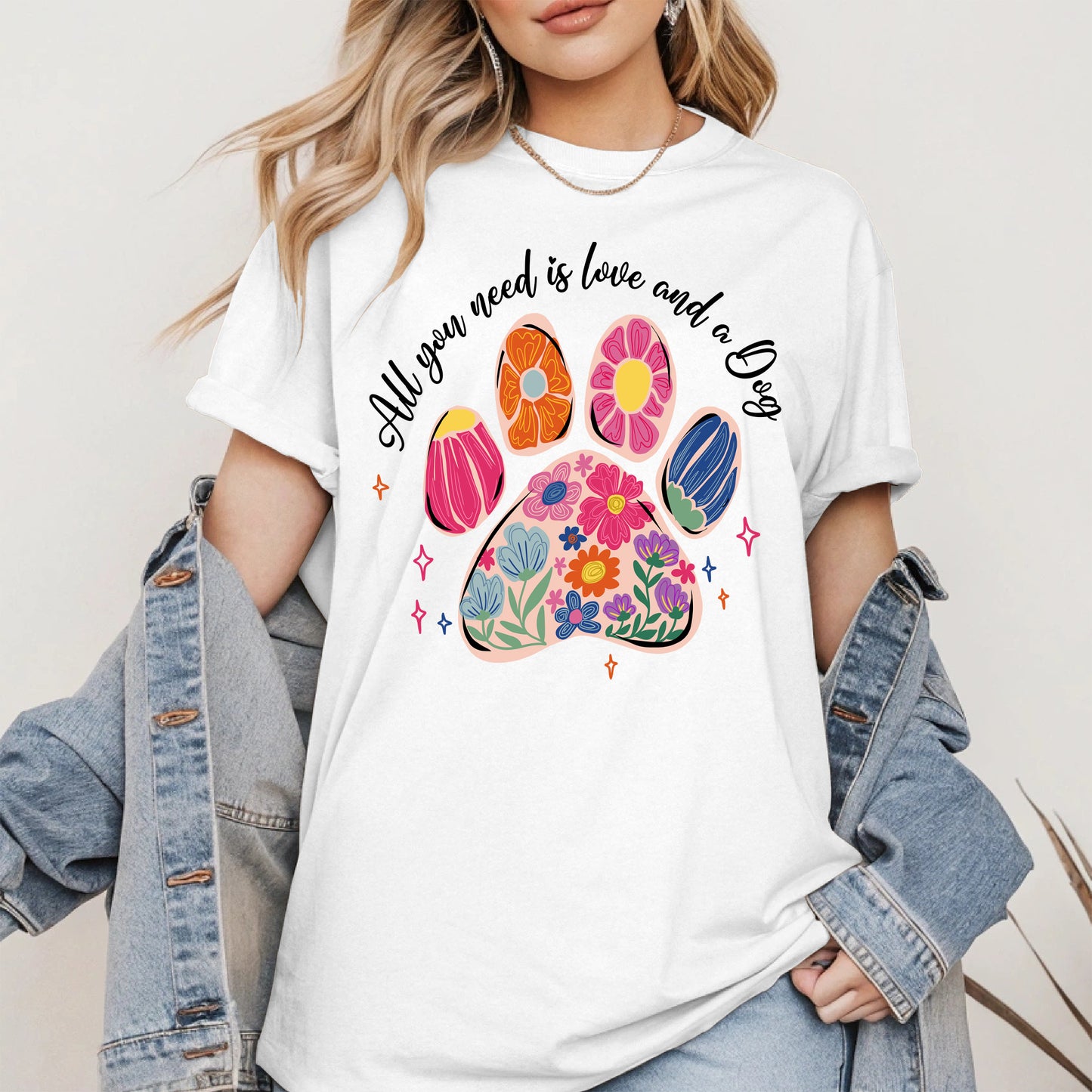 Floral Paw Print Shirt Hoodie Sweatshirt Gift for Pet Moms