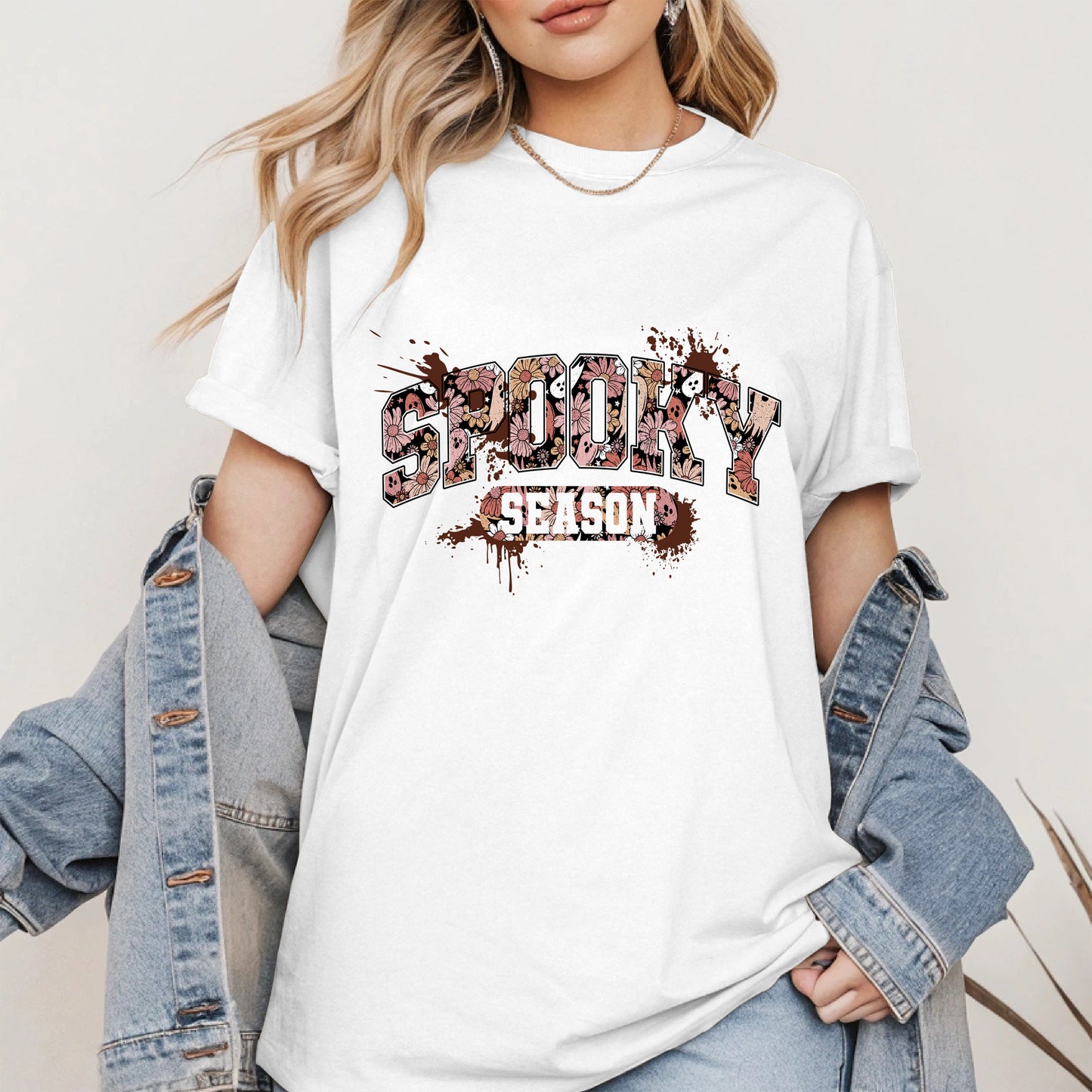 Grunge Floral Spooky Season Shirt