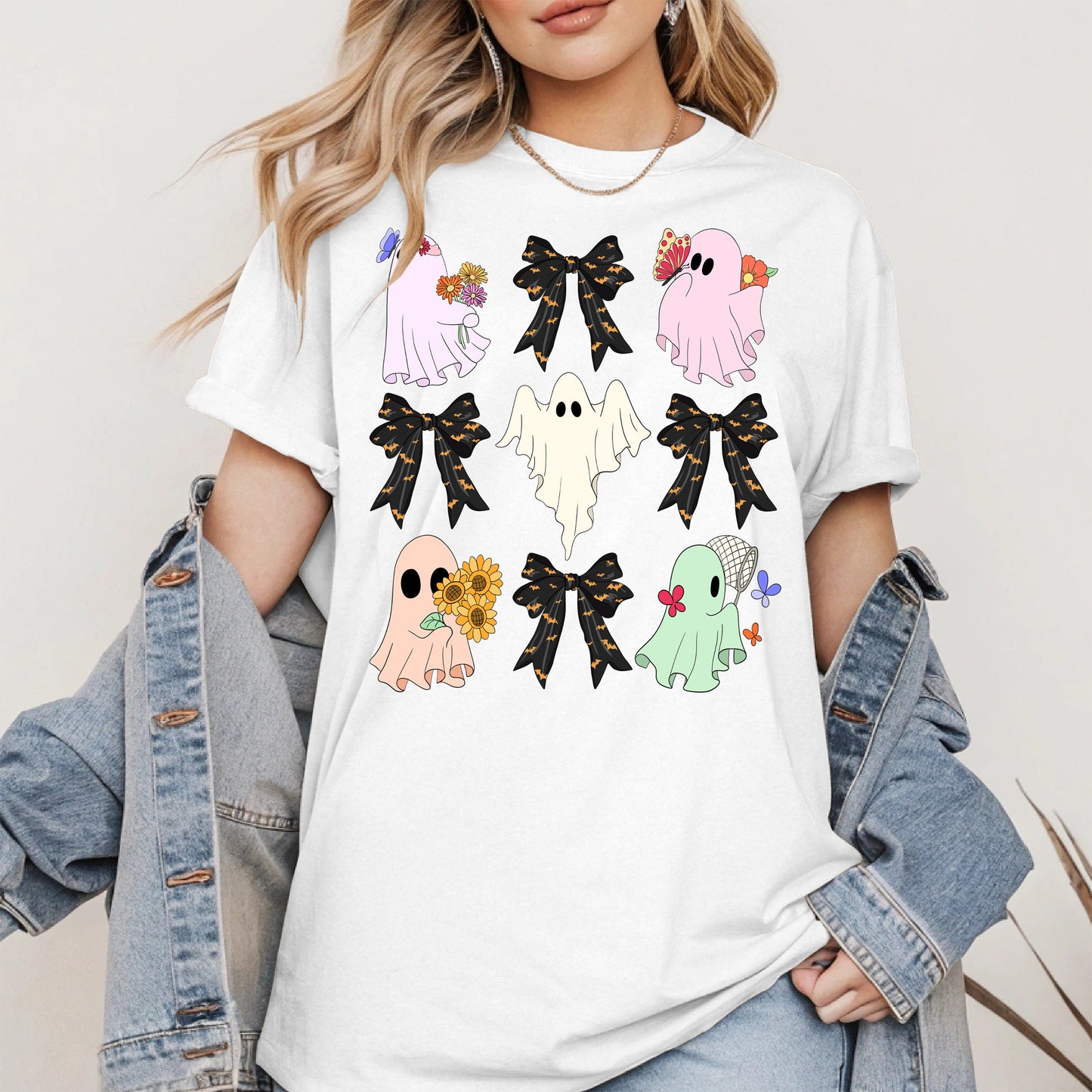 Cute Ghost and Bow Halloween Shirt