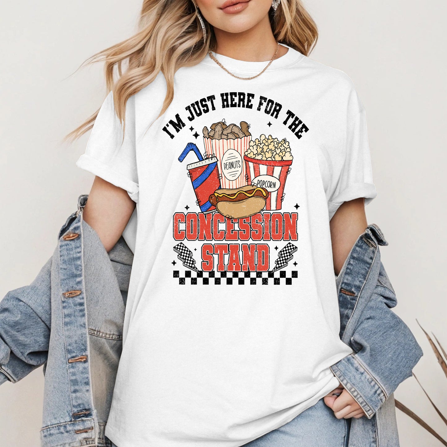 Concession Stand Sport Shirt Hoodie Sweatshirt with Snack Bar Design