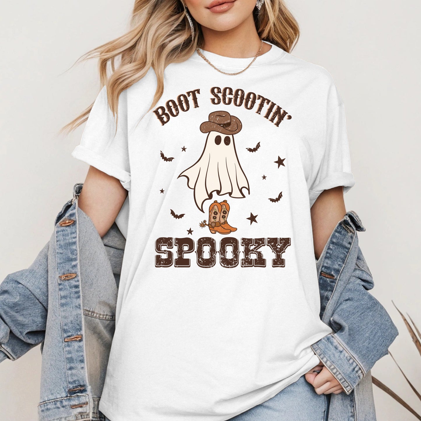 Boot Scootin Spooky Ghost Tee