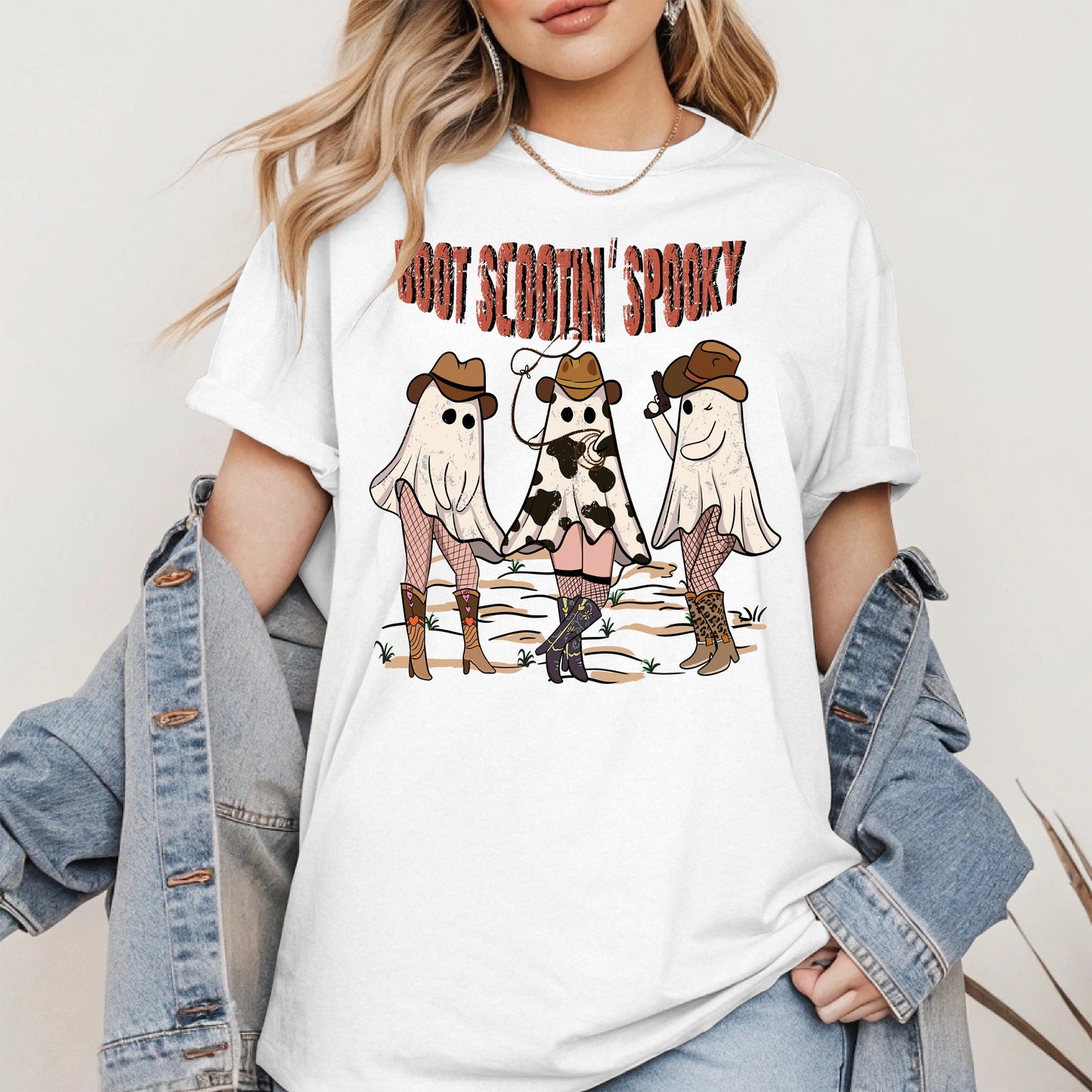 Boot Scootin' Spooky Cowgirl Halloween Tee