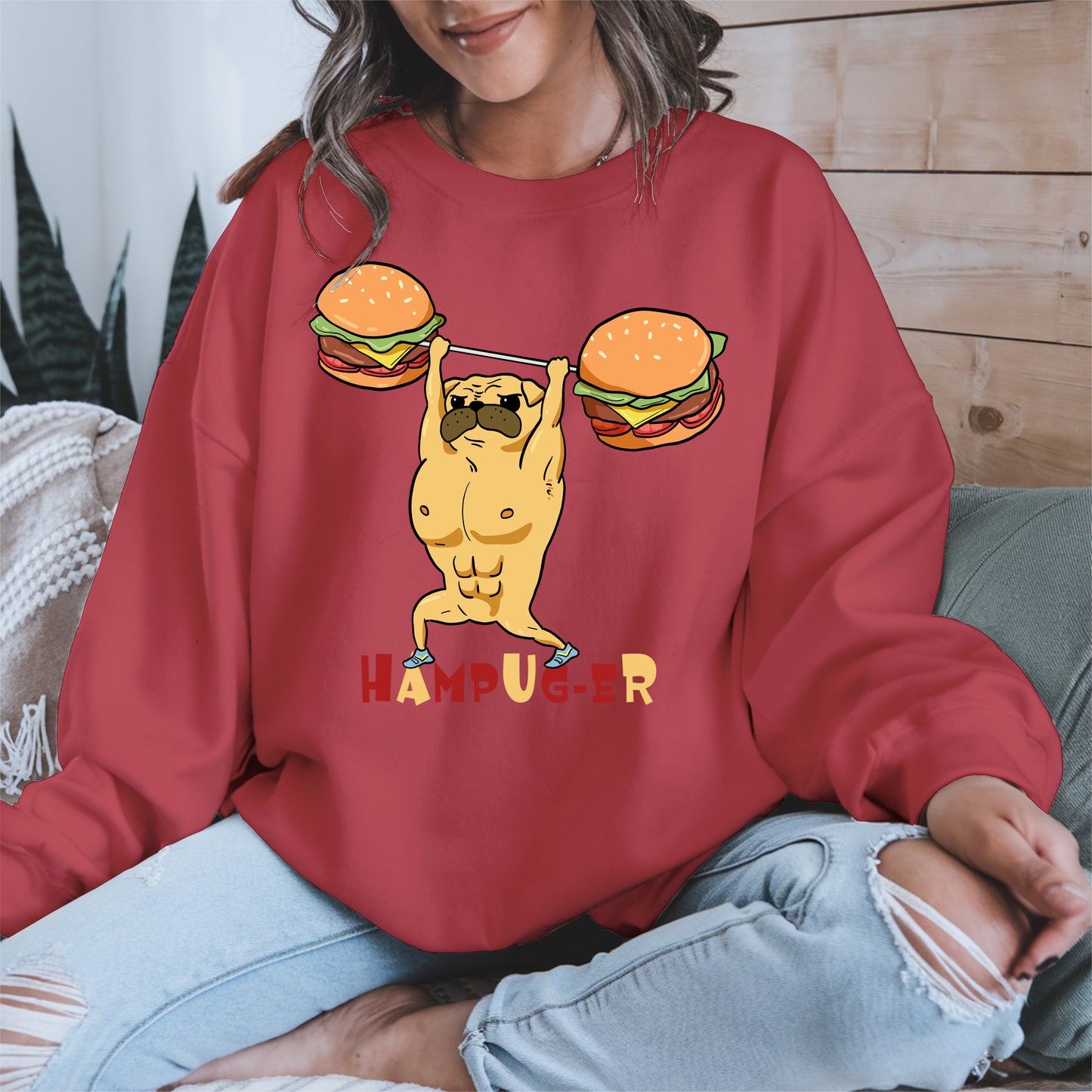 Hampug-er Funny Pug Burger Gym Shirt