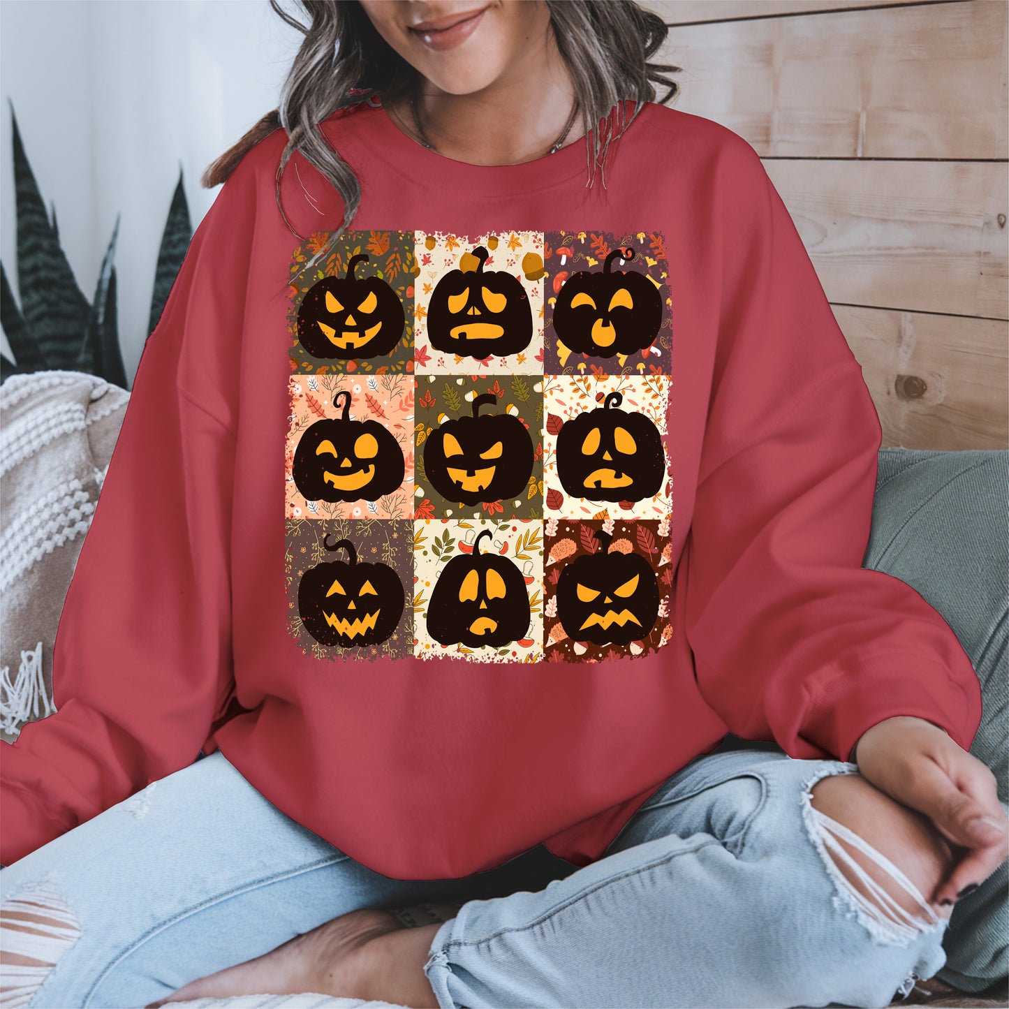 Funny Pumpkin Faces Shirt Hoodie Sweatshirt for Halloween Lovers