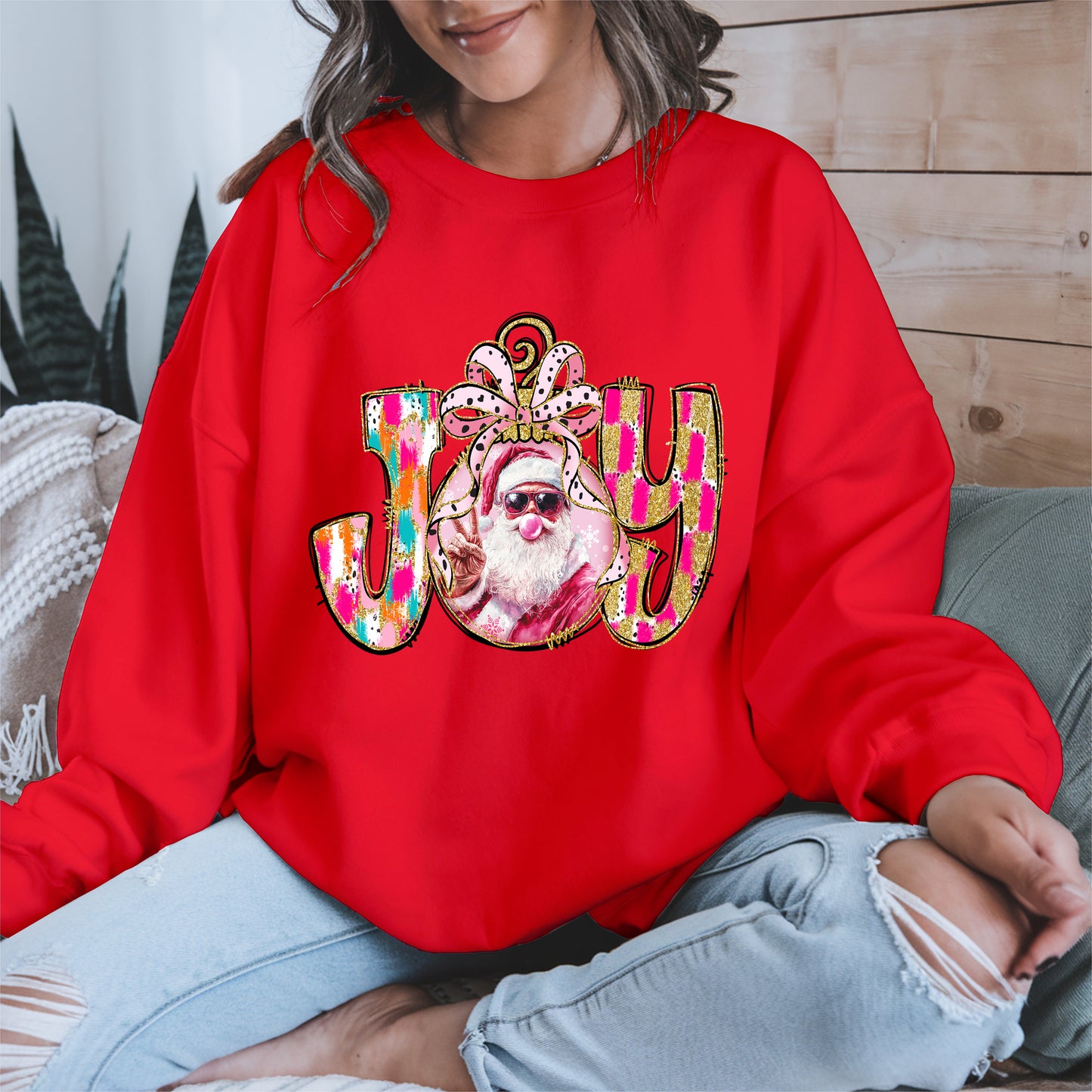 Joy Christmas Shirt Santa Cool Holiday Gift
