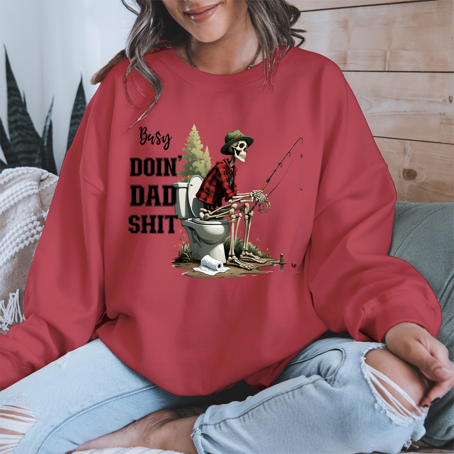 Funny Dad Fishing Skeleton Shirt Hoodie Sweatshirt