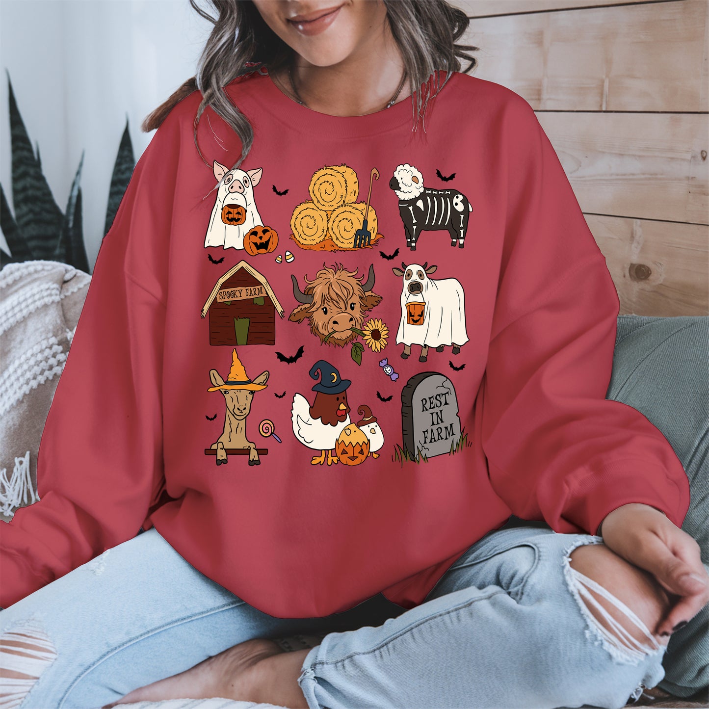Spooky Cute Halloween Farm Animal Shirt