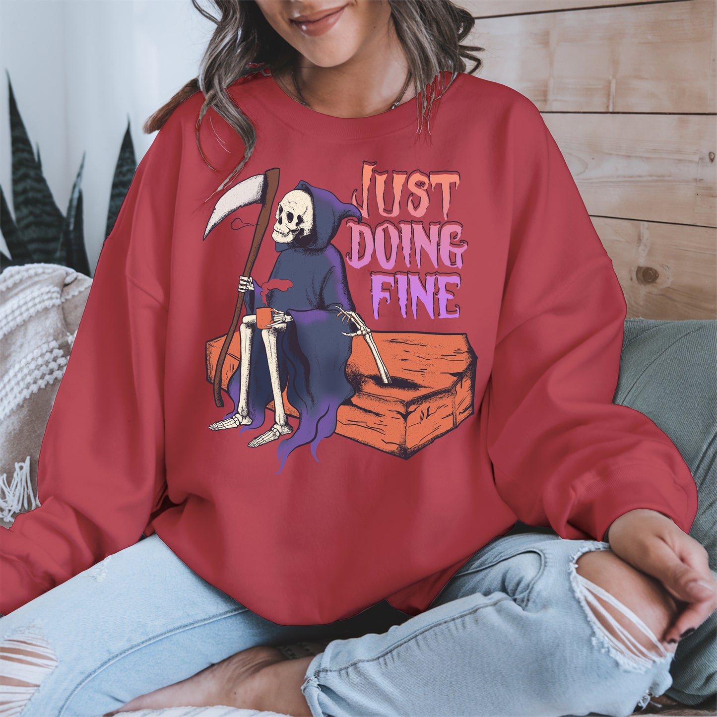 Just Doing Fine Grim Reaper Shirt