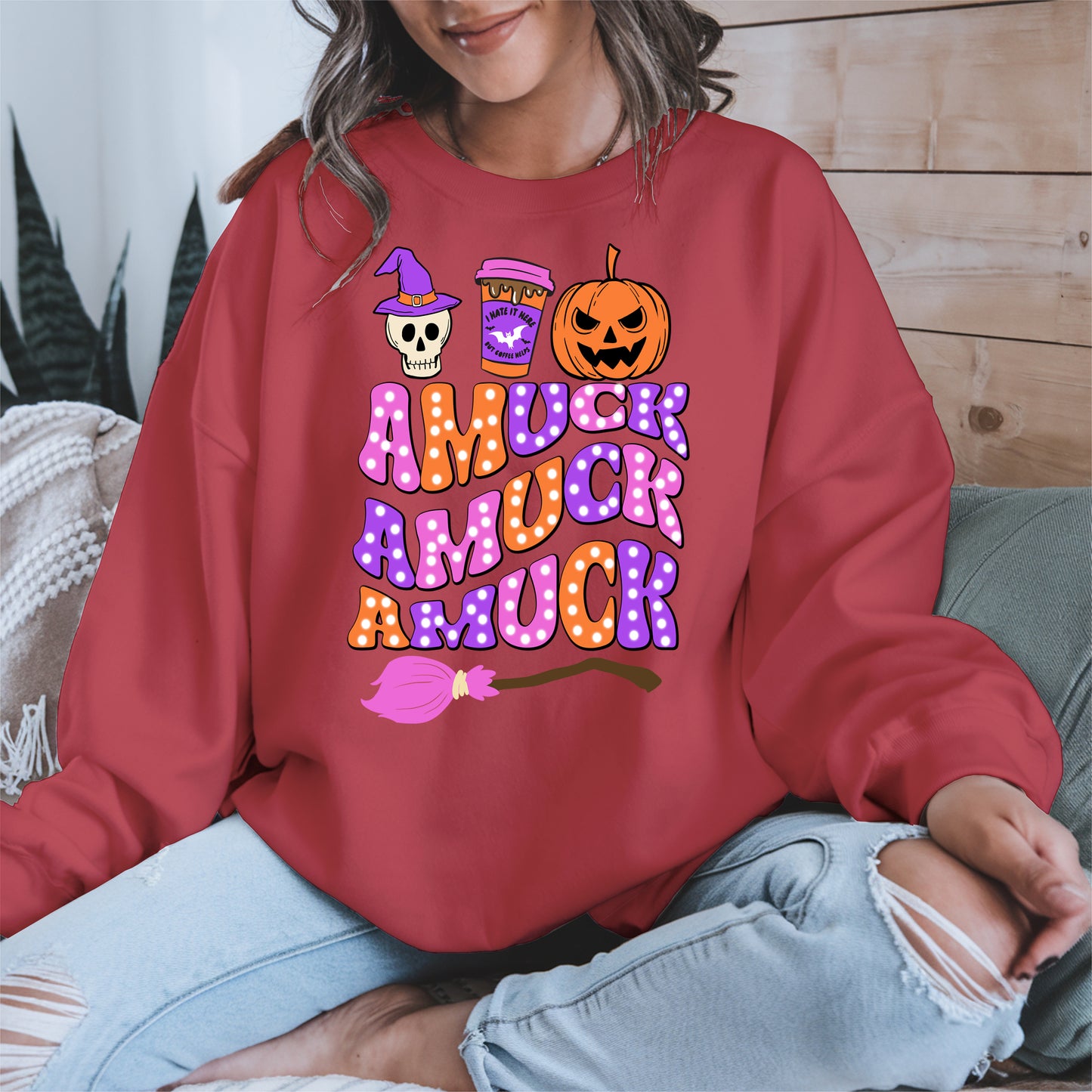 Amuck Amuck Amuck Shirt - Funny Halloween Coffee Witch Tee
