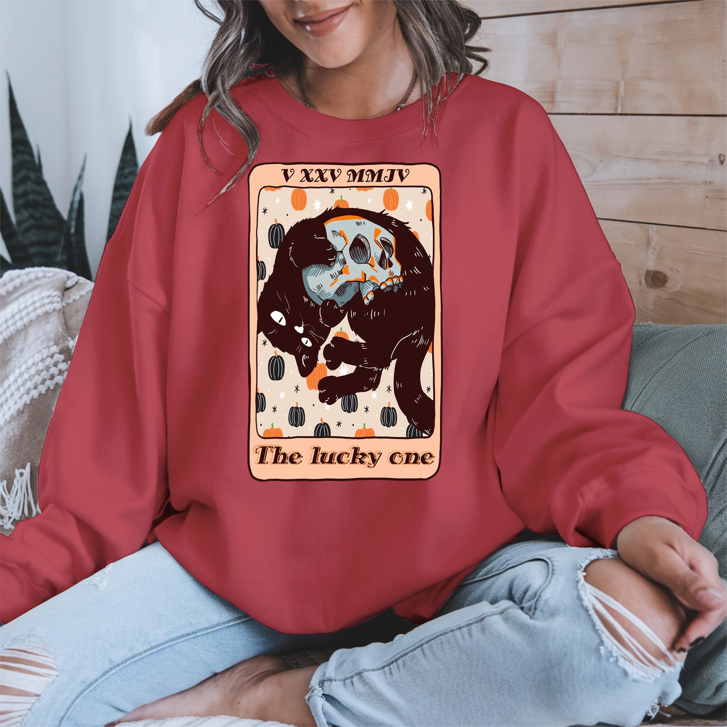 The Lucky One - Halloween Black Cat Tarot Tee