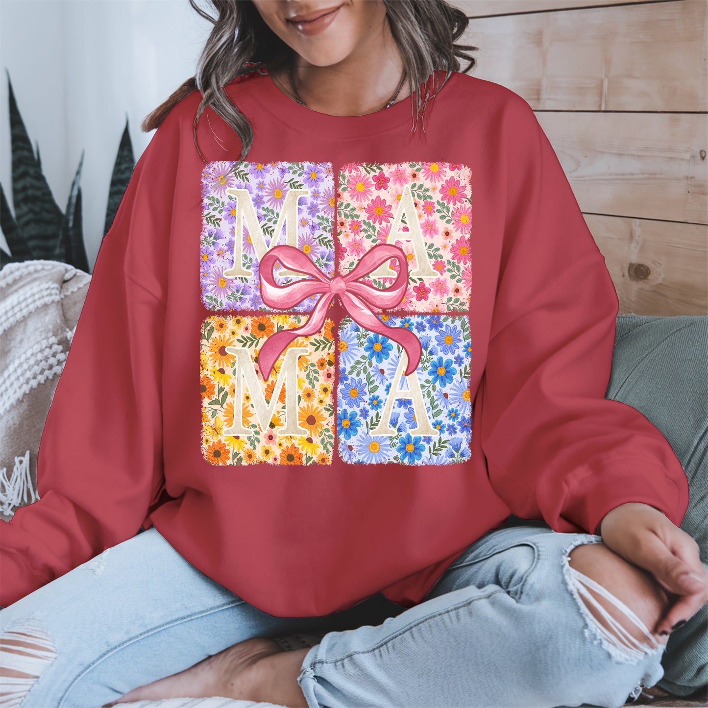 Floral MAMA Shirt Mother Tee Hoodie Sweatshirt Gift for Moms