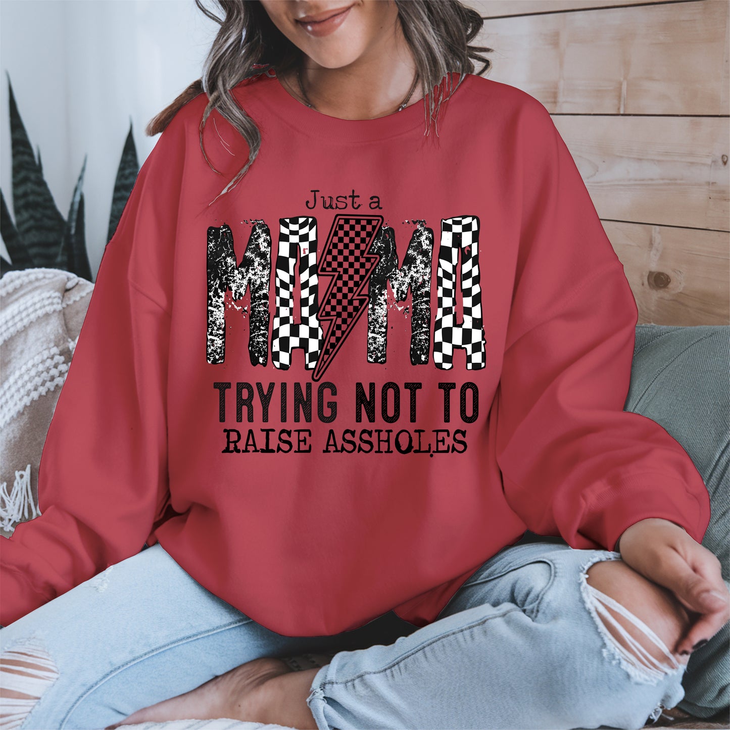 Just a Mama Trying Shirt Hoodie Sweatshirt Gift for Moms