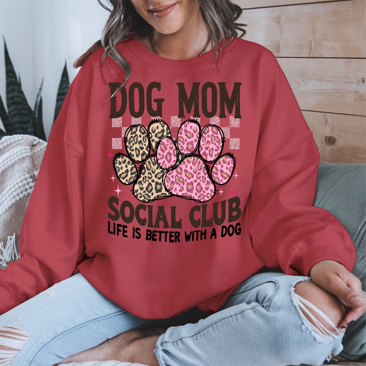 Dog Mom Social Club Shirt Hoodie Sweatshirt Gift for Pet Moms