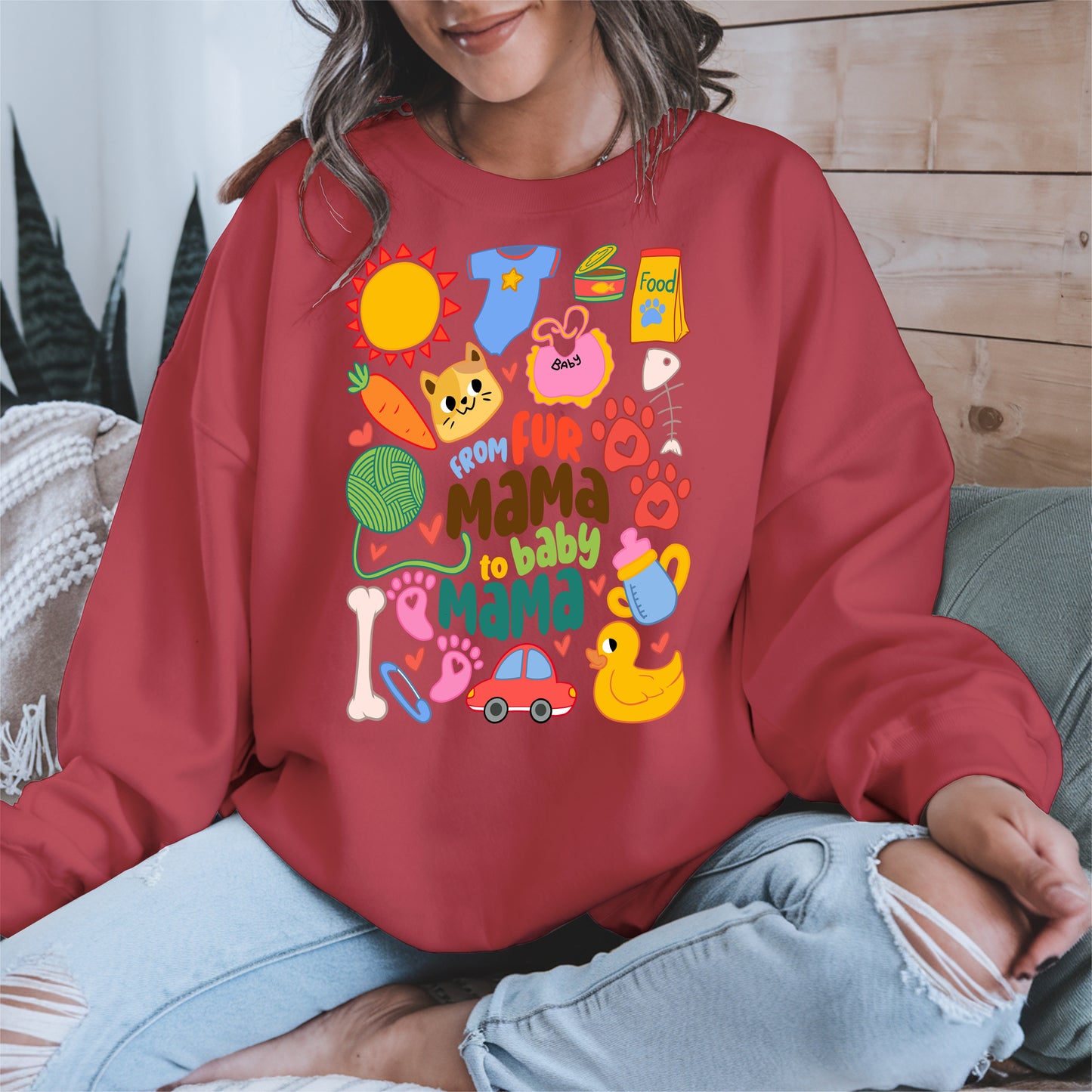 From Fur Mama to Baby Mama Shirt Hoodie Sweatshirt Gift